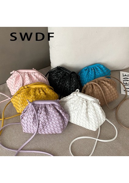 Siyah Lüks Bayanlar Örgü Çanta Yumuşak Deri Kadınlar Için Crossbody Omuz Çantaları 2023 Moda Kadın Marka Çanta ve Çanta Bayan Hobo Çanta (Yurt Dışından)