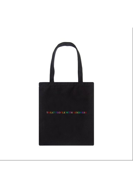 Black-B Kadın Çantası Rahat Büyük Kapasiteli Omuz Çantaları Shopper Tuval Mektubu Moda Harajuku Baskı Shopper Çanta (Yurt Dışından) fırsatları