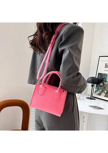 Turuncu Kadınlar Taşınabilir Omuz Mesaj Çantası Saf Keçe Mini Çanta Tote Çanta Kadın Crossbody Çanta Lüks Tasarım Çanta Shopper Tote Çanta (Yurt Dışından) modelleri
