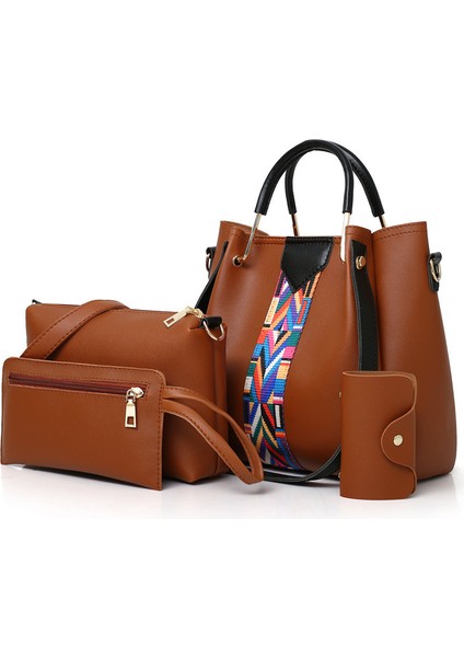 Beyaz 4 In 1 Kadın Omuz Crossbody Çanta Kompozit Çanta Kadınlar Için Pu Deri Tasarımcı Çanta Büyük Kapasiteli Bayan Alışveriş Çantası (Yurt Dışından) modelleri