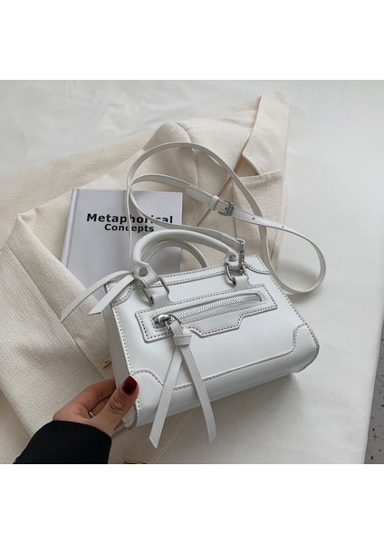 Beyaz Lüks Marka Kadın Çanta Düz Renk Deri Omuz Çantaları Kadınlar Için Moda Tasarımcısı Crossbody Çanta Yüksek Kaliteli Bayan Tote Çanta (Yurt Dışından)