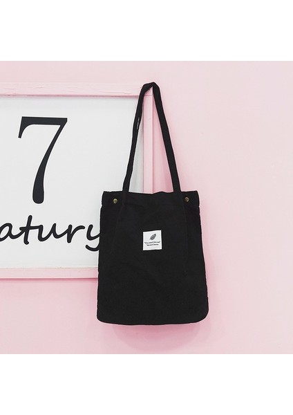 Siyah Kadın Kadife Omuz Çantası Yeniden Alışveriş Çantaları Rahat Tote 2022 Yeni Yumuşak Kadın Çanta Sıcak Satış Tuval Büyük Boy Cep (Yurt Dışından) fiyatları