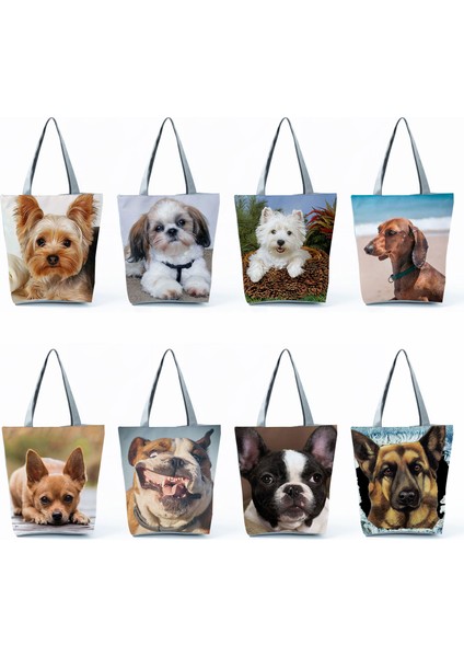HL3207 Kadınlar Için Sevimli Batı Köpek Çanta Özelleştirilebilir Bakkaliye Pug Retriever Alışveriş Çantaları Katlanabilir Hayvan Büyük Kapasiteli Omuz Çantası (Yurt Dışından) indirimleri
