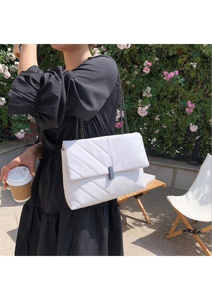 Haki Sıcak Satış Moda Omuzdan Askili Çanta Zincir Askı Kadınlar Için Crossbody Çanta Büyük Kapasiteli Tasarım Çanta Katı Kadın Postacı Çantası (Yurt Dışından) indirimleri