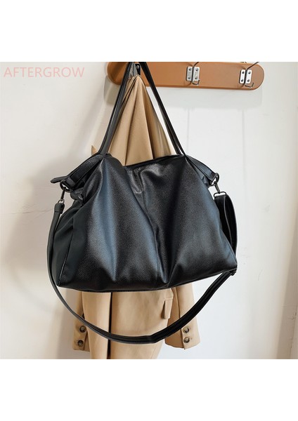 Kadınlar Için Haki Büyük Siyah Bez Çantalar Büyük Hobo Alışveriş Çantası Ferah Çanta Kaliteli Yumuşak Deri Crossbody Çanta Bayanlar Seyahat Omuz Çantası (Yurt Dışından) indirimleri