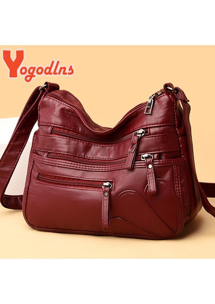 Mor Style2 Yogodlns Vintage Omuz Kadın Çantası Yıkanmış Pu Deri Crossbody Çanta Işlevli Messenger Çanta Büyük Kapasiteli Bayan Çanta (Yurt Dışından) fiyatları