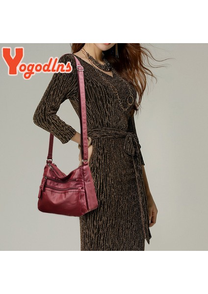 Mor Style2 Yogodlns Vintage Omuz Kadın Çantası Yıkanmış Pu Deri Crossbody Çanta Işlevli Messenger Çanta Büyük Kapasiteli Bayan Çanta (Yurt Dışından) fırsatları