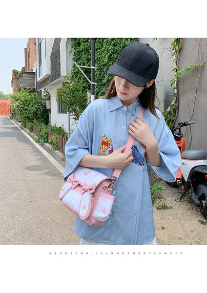 Style 1 Lolita Ay Yıldız Baskılı Papyon Kadın Omuz Çantası Çapraz Vücut (Yurt Dışından)