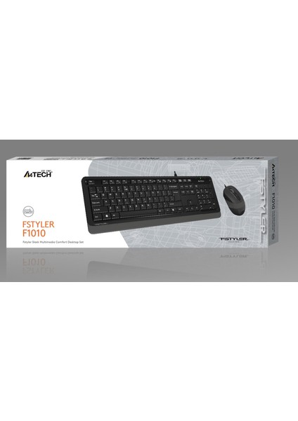 A4 Tech F1010 Q USB Gri Fn-Mm Klv+Optik Mouse Set