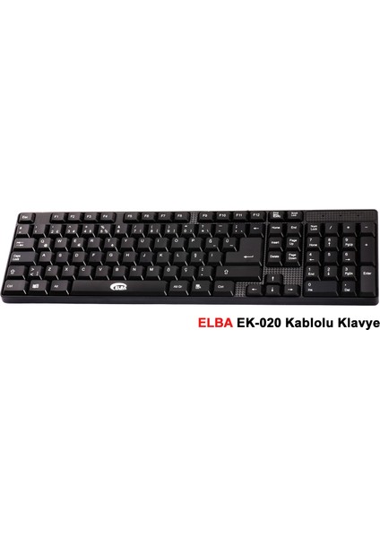 EK-020 F USB Siyah Türkçe Kablolu Standart Klavye