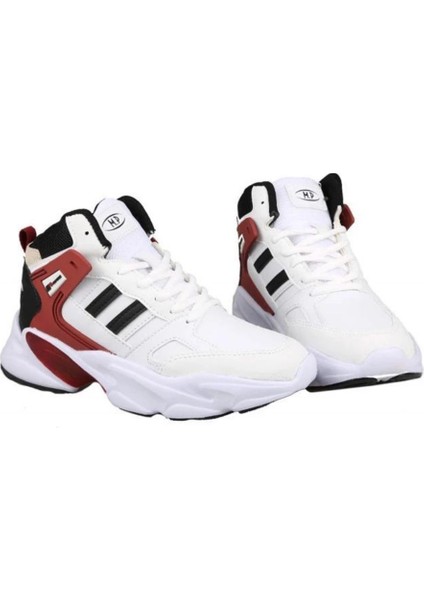 232-1014 Erkek Beyaz-Bordo (40-44) Basketbol Ayakkabı