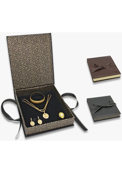 Kurdeleli Karton Set Takı Kutusu (4 Adet)