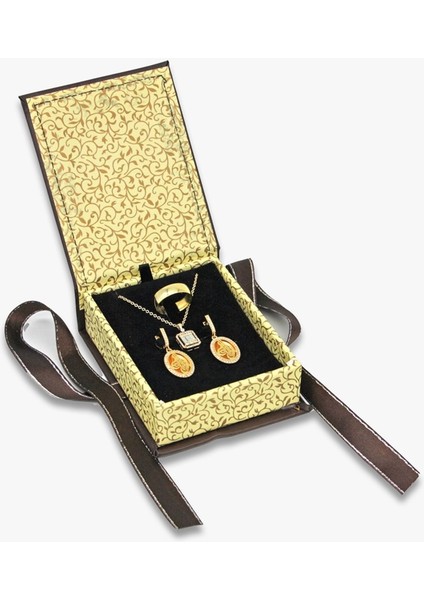 Kurdeleli Karton Set Takı Kutusu (4 Adet) fırsatları