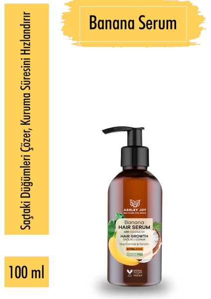 Yavaş Uzayan Saçlara Özel Niacinamide Ve Vegan Keratin Içeren Banana Saç Serumu 100 ml