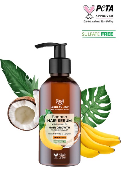 Yavaş Uzayan Saçlara Özel Niacinamide Ve Vegan Keratin Içeren Banana Saç Serumu 100 ml