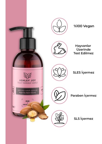 Yıpranmış Saçlara Özel Kırık Saç Uçlarını Onaran Argan Yağı İçeren Saç Bakım Serumu 100 ml