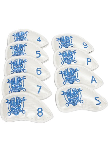 9pcs Deluxe Golf Headcover Set Set Anti-Cratch 4-9, P, S, Bir Kulüpğı Mavi (Yurt Dışından)