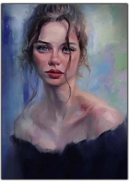 Mavi Gözlü Güzel Kadın Kanvas Tablo