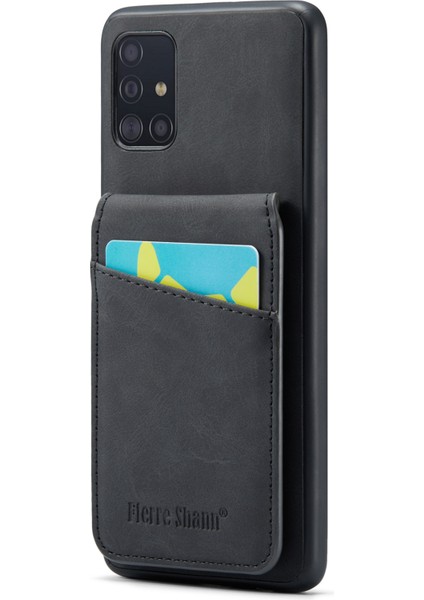 Samsung Galaxy A51 5g SM-A516 Kart Yuvaları Kickstand Pu Deri+Tpu Telefon Kılıfı (Yurt Dışından)