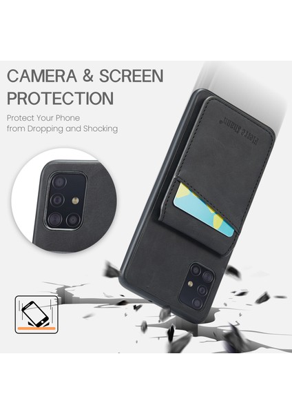 Samsung Galaxy A51 5g SM-A516 Kart Yuvaları Kickstand Pu Deri+Tpu Telefon Kılıfı (Yurt Dışından) indirimleri