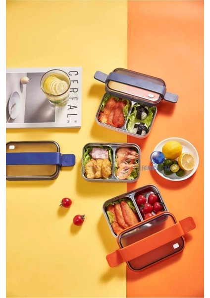 Çift Katmanlı Paslanmaz Çelik Yemek Kabı Beslenme Kabı Lunch Box Pembe 1200ML