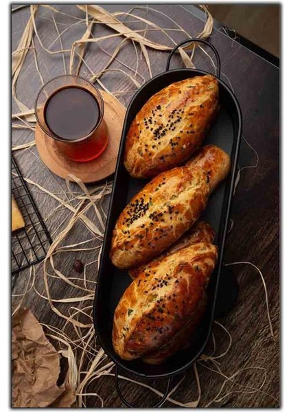 Poğaça ve Çay Kanvas Tablo