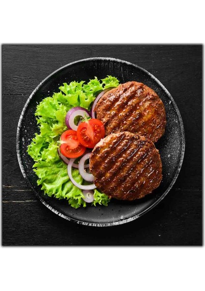 Köfte ve Marul Tabağı Kanvas Tablo