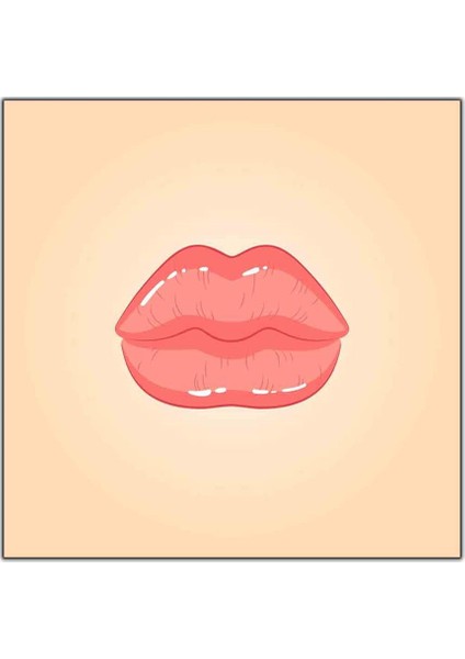 Pembe Dudak Illustrasyon Kanvas Tablo