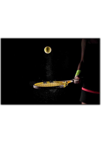 Tenis Raketi ve Kadın Kanvas Tablo