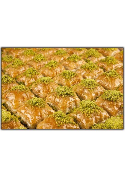 Fıstıklı Altın Baklava Kanvas Tablo