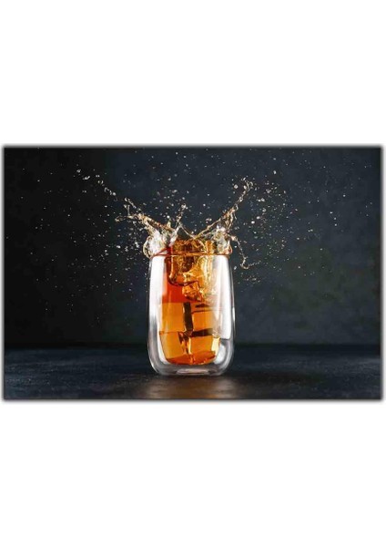 Buzlu Alkol Bardağı Kanvas Tablo