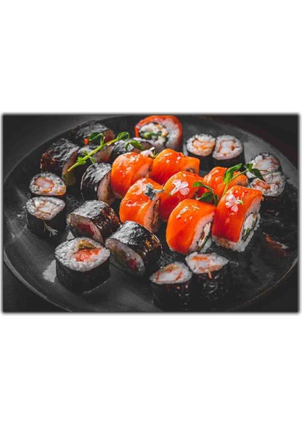 Somonlu Suşi Tabağı Kanvas Tablo