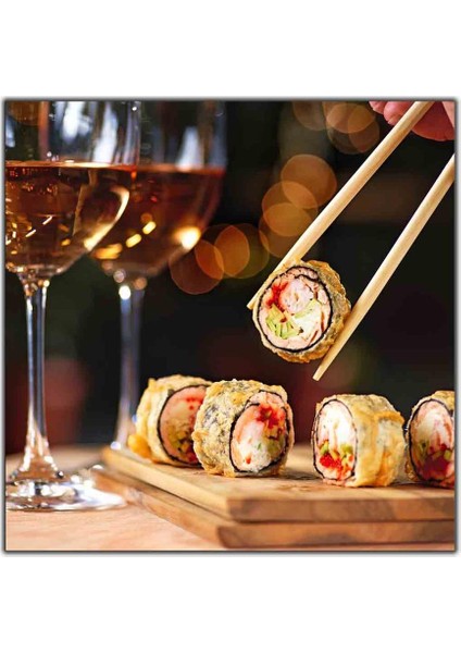 Suşi ve Beyaz Şarap Kanvas Tablo