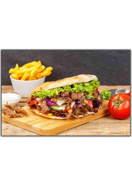 Et Döner ve Patates Kanvas Tablo