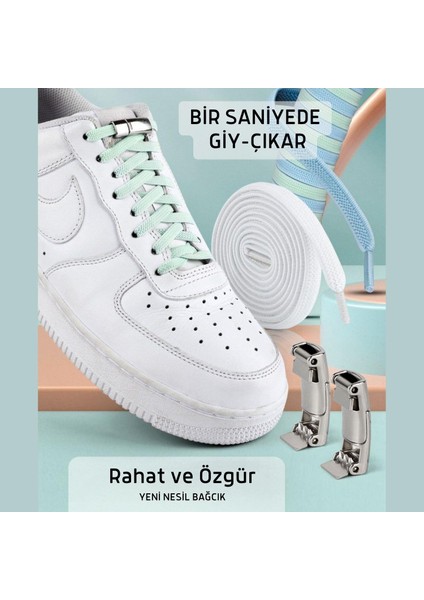 Takbırak Mıknatıslı Lastikli Ayakkabı Bağcığı, Akıllı Bağcık, Bot, Çocuk, Spor Converse Nike Bağcık