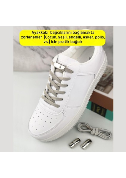 Takbırak Mıknatıslı Lastikli Ayakkabı Bağcığı, Akıllı Bağcık, Bot, Çocuk, Spor Converse Nike Bağcık