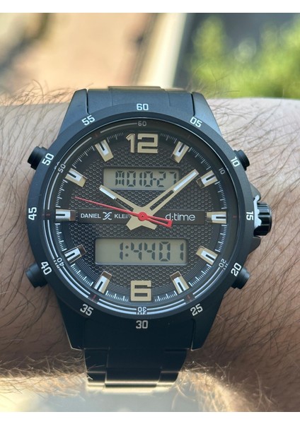 Yeni Model Dijital Analog Ekran Alarmlı Çelik Kasa Kordon Erkek Kol Saati
