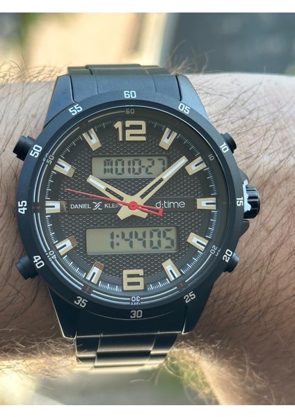 Yeni Model Dijital Analog Ekran Alarmlı Çelik Kasa Kordon Erkek Kol Saati