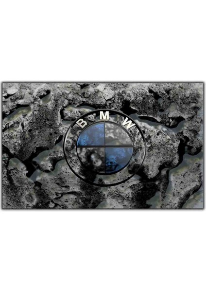 Siyah ve Mavi Bmw Logosu Kanvas Tablo