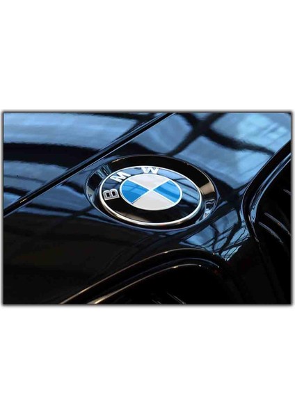 Tablo Dekor Siyah Bmw Logo Kanvas Tablo