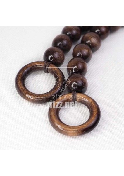 Ahşap Boncuklu Çanta Sapı - Koyu Kahve (1 Adet) fiyatları