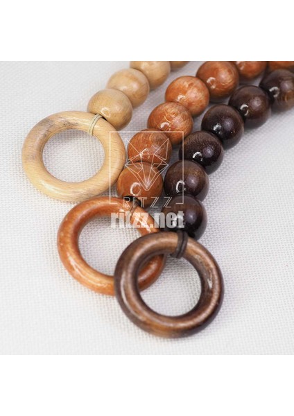 Ahşap Boncuklu Çanta Sapı - Koyu Kahve (1 Adet) modelleri