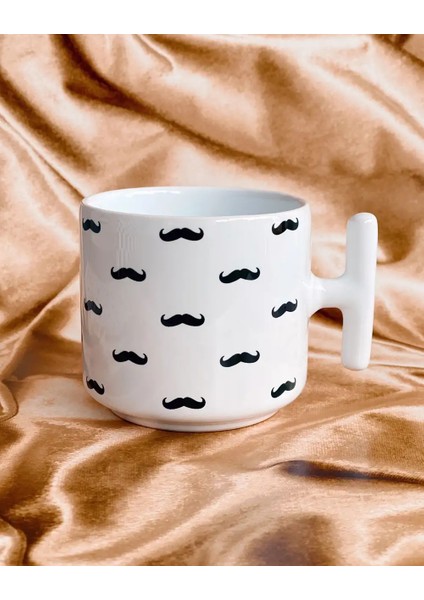 Cool Bıyık Pattern Hediye Kupa Fincan