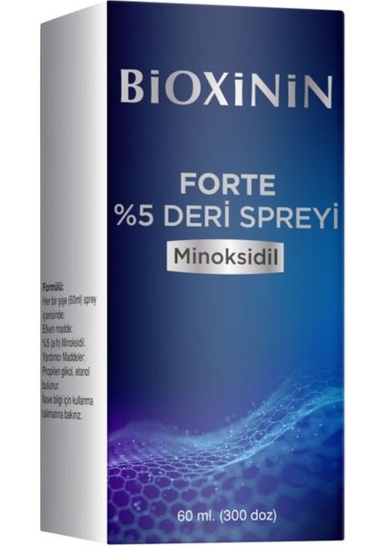 Bioxin Forte %5 Deri Spreyi 60 ml Yeni Ambalaj