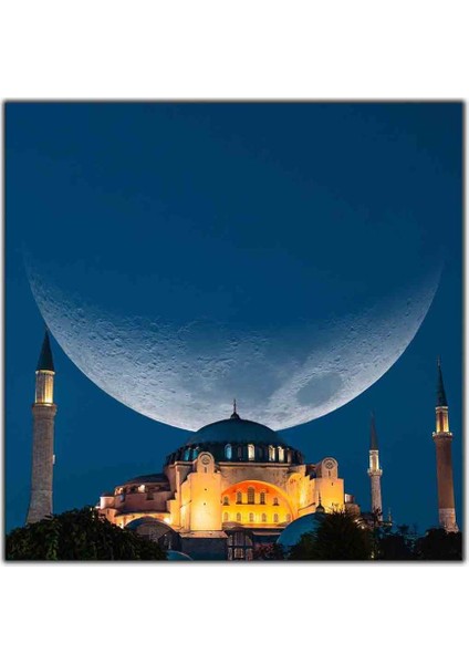 Ayasofya Camii ve Ay Dini Kanvas Tablo