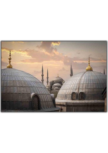 Sultanahmet Camii Kubbe ve Minareleri Dini Kanvas Tablo