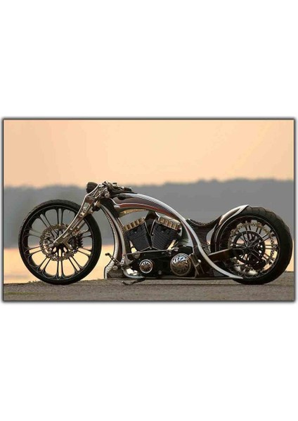 Deniz Kenarındaki Thunderbike Motosiklet Kanvas Tablo