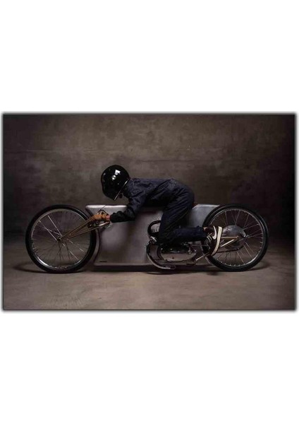 Jawa Gri Motosiklet Kanvas Tablo