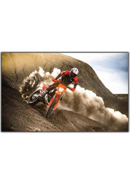 Dağların Arasında Motocross Kanvas Tablo