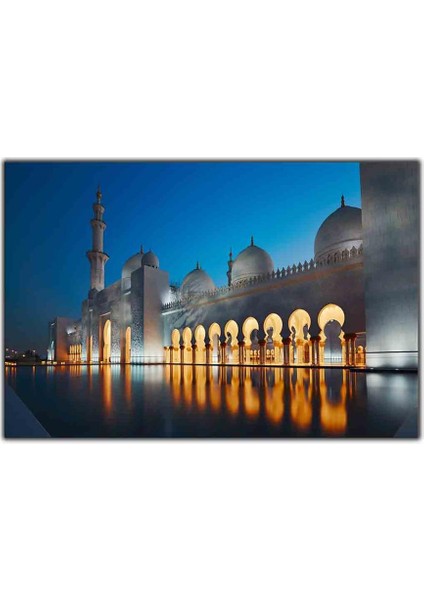 Birleşik Arap Emirlikleri Abu Dabi'de Bir Camii Dini Kanvas Tablo